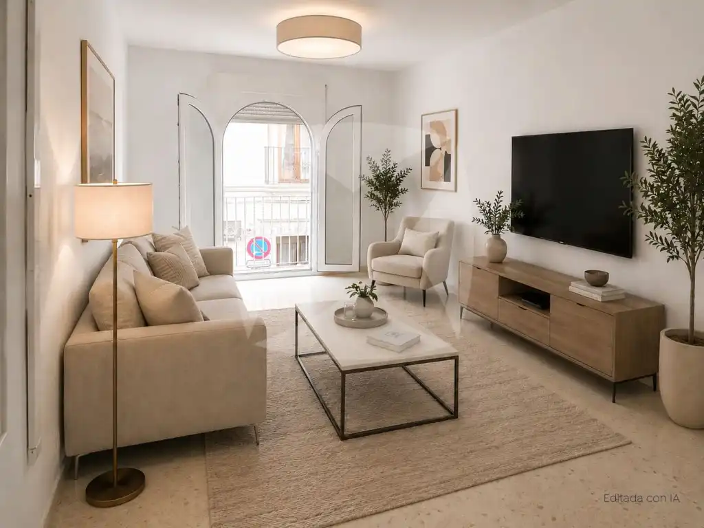 Living room of Flat for sale in Badajoz  with Air Conditioner, Terrace and Balcony