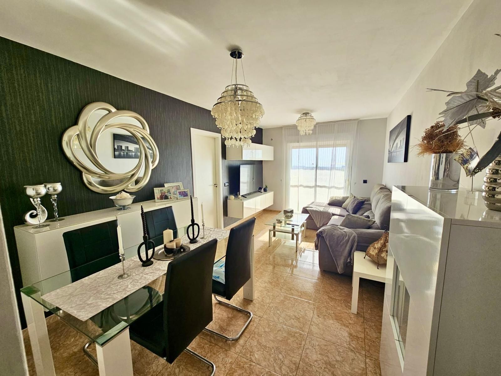 Living room of Flat for sale in Vícar  with Air Conditioner, Terrace and Storage room