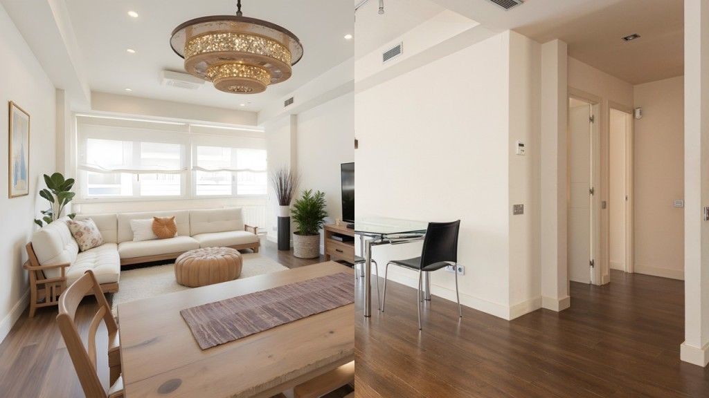 Sala d'estar de Apartament en venda en  Barcelona Capital amb Aire condicionat, Terrassa i Moblat