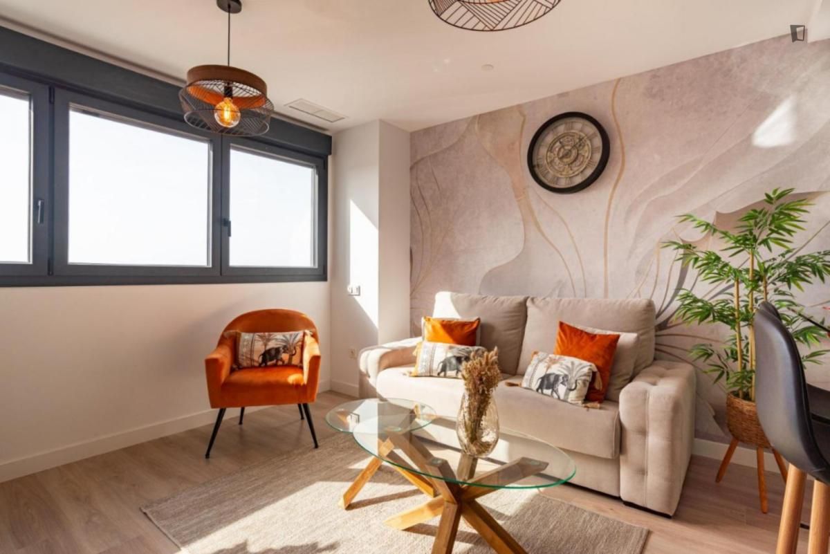 Sala de estar de Apartamento de alquiler en Málaga Capital con Aire acondicionado, Calefacción y Amueblado