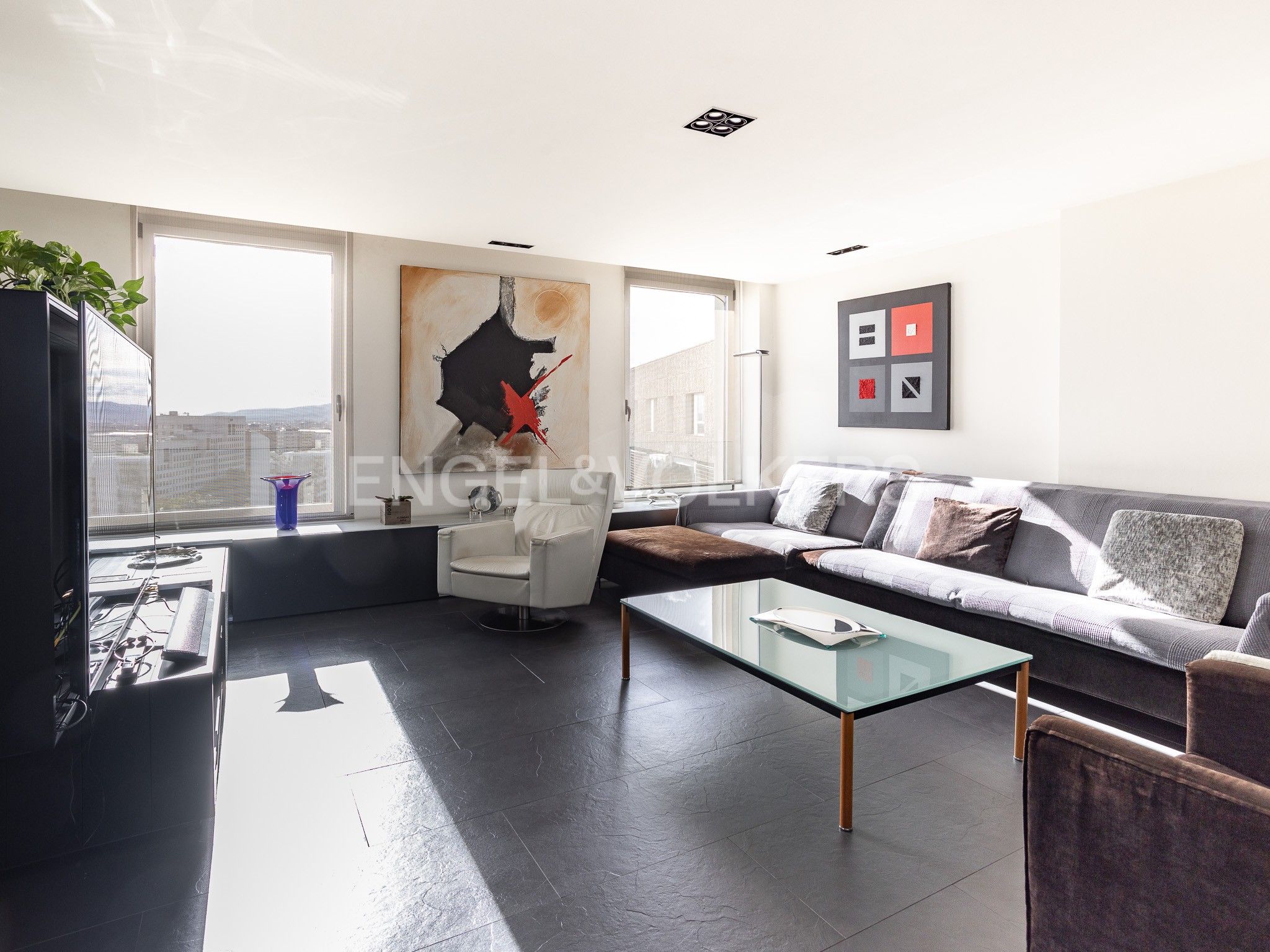 Sala d'estar de Àtic en venda en  Barcelona Capital amb Aire condicionat, Calefacció i Parquet