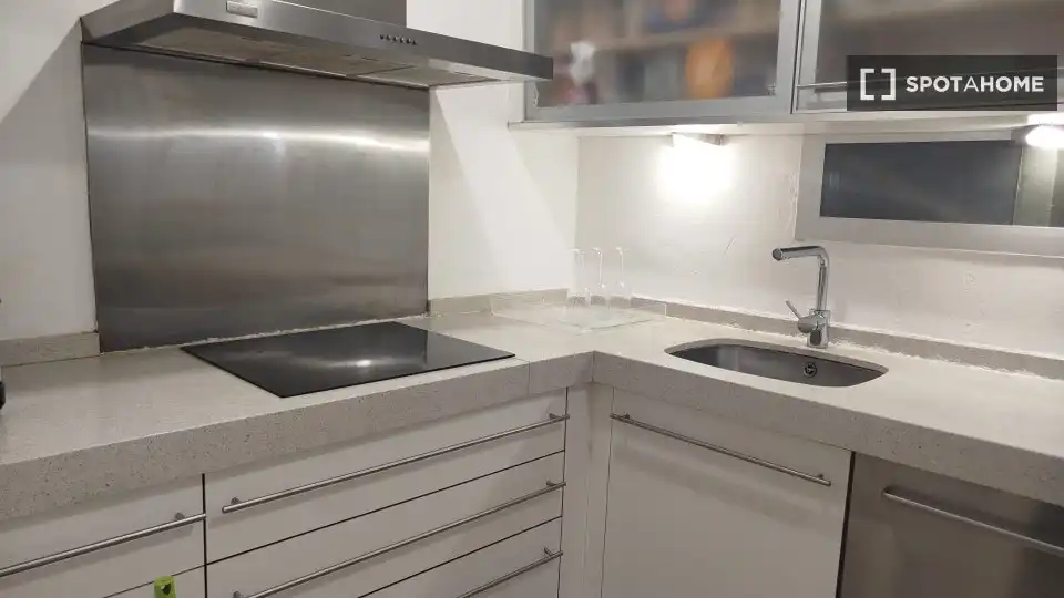 Cocina de Piso para compartir en Barcelona con Aire acondicionado, Calefacción y Terraza