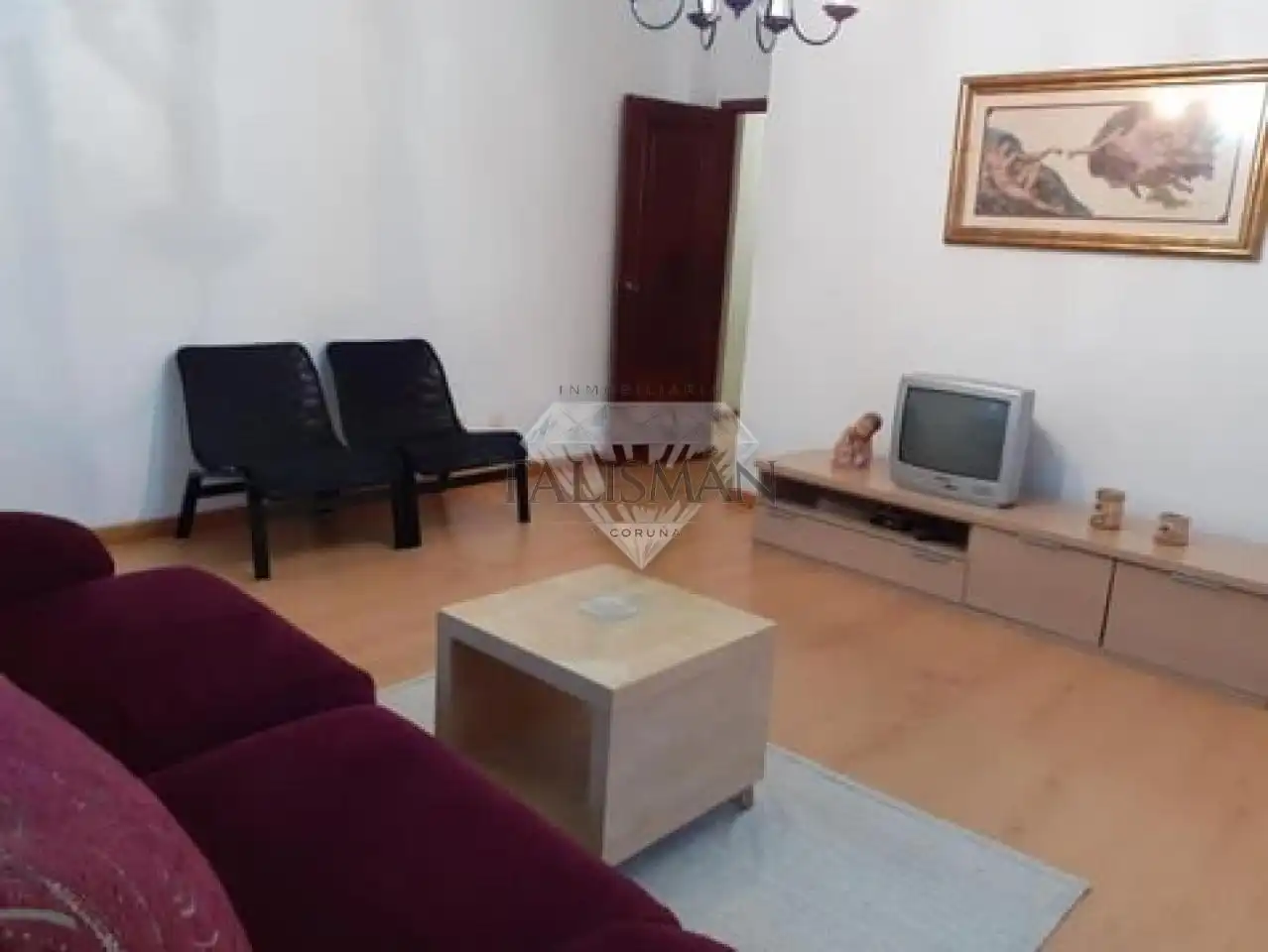 Sala de estar de Piso en venta en Vilagarcía de Arousa con Trastero, Amueblado y Balcón