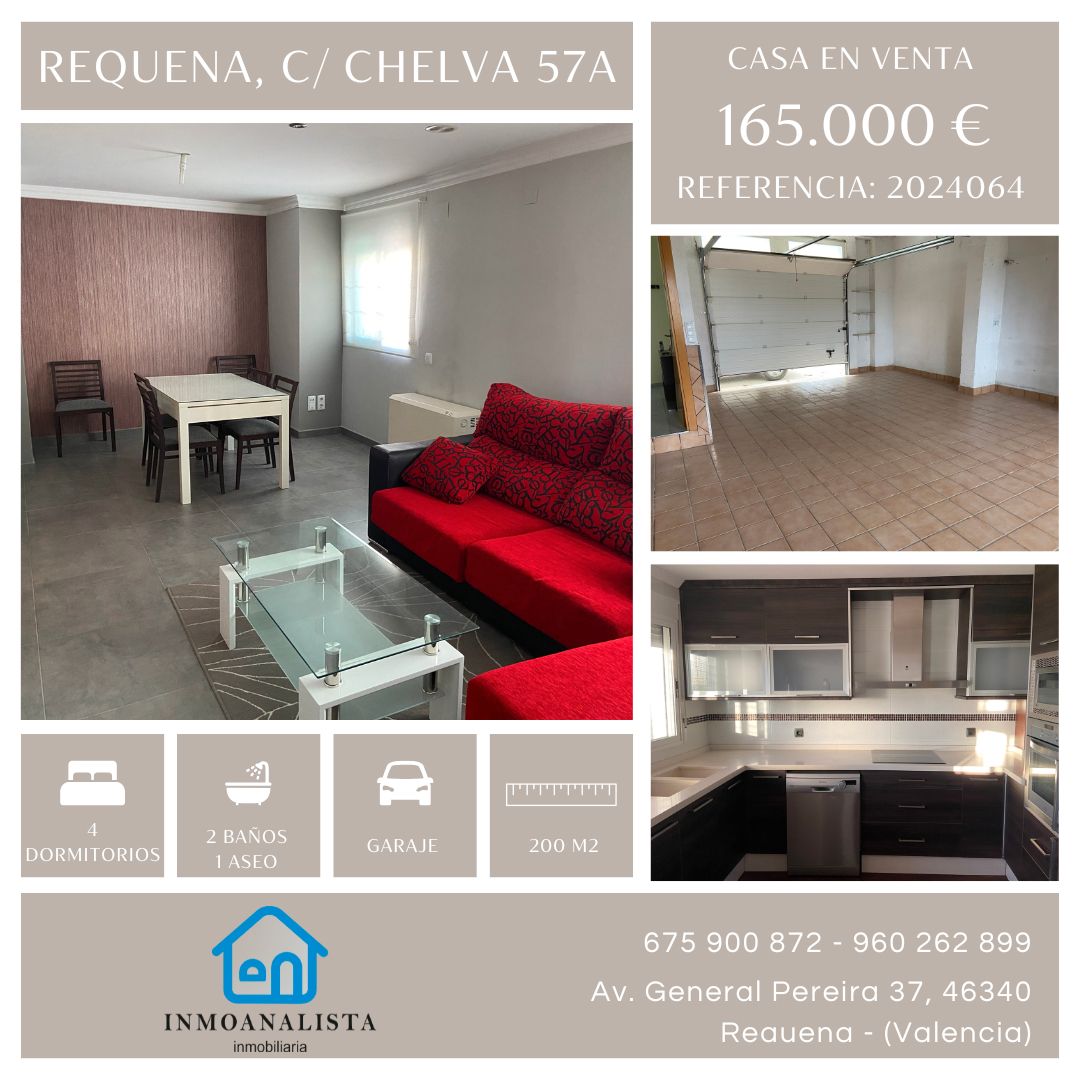 Exterior view of Single-family semi-detached for sale in Requena  with Heating