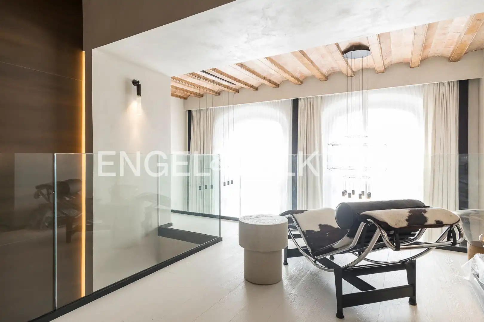 Wohnzimmer von Wohnung zur Miete in Barcelona mit Klimaanlage, Heizung und Parkett