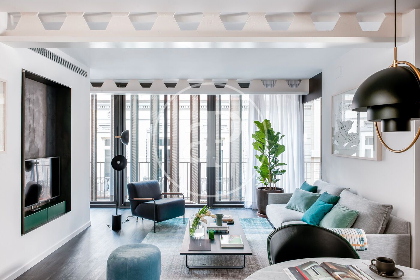 Living room of Flat to rent in  Barcelona Capital  with Air Conditioner, Heating and Private garden