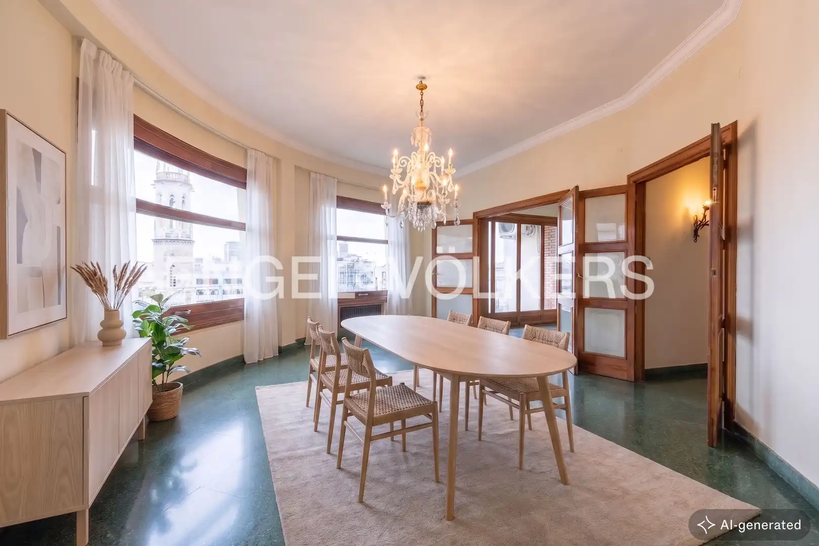 Dining room of Flat for rent in Valencia  with Air Conditioner, Heating and Terrace