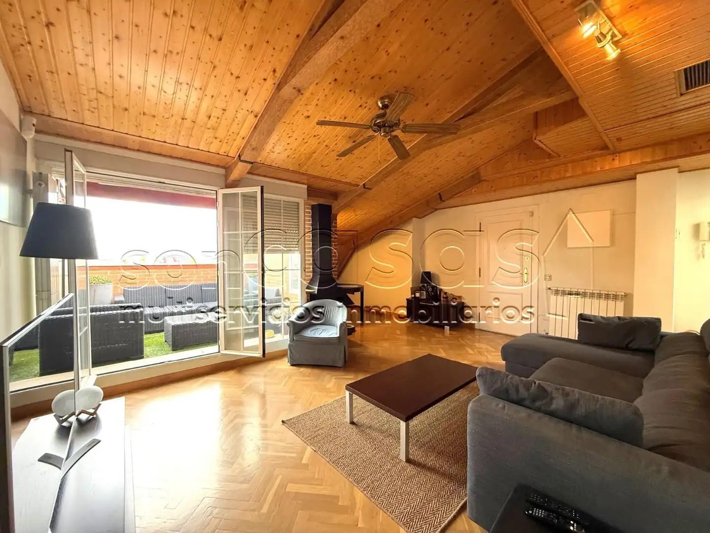 Sala de estar de Ático en venta en  Madrid Capital con Aire acondicionado, Calefacción y Terraza