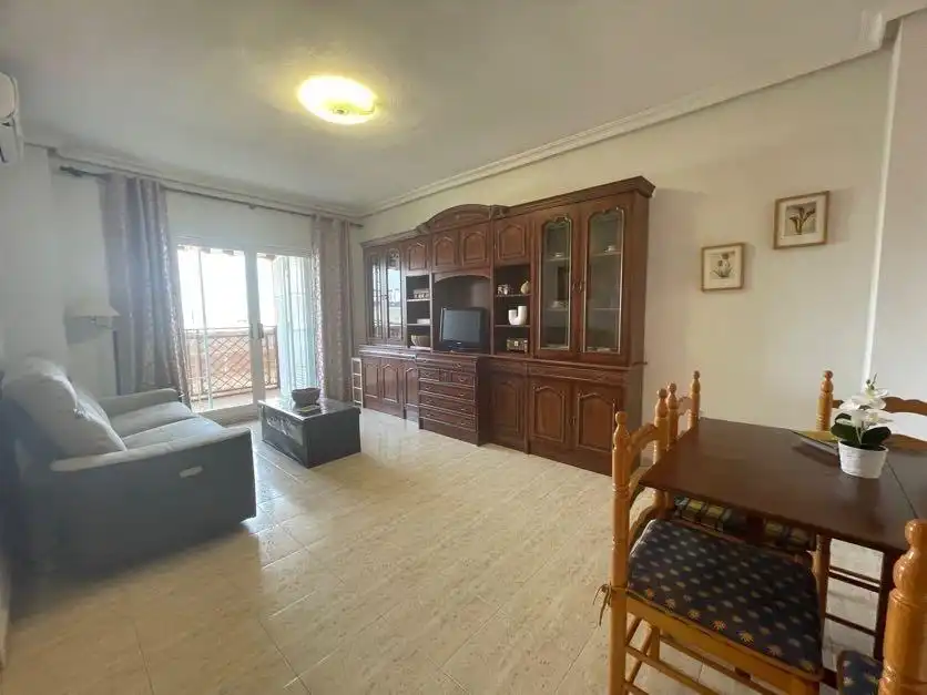 Sala d'estar de Apartament en venda en Torrevieja amb Aire condicionat, Terrassa i Moblat