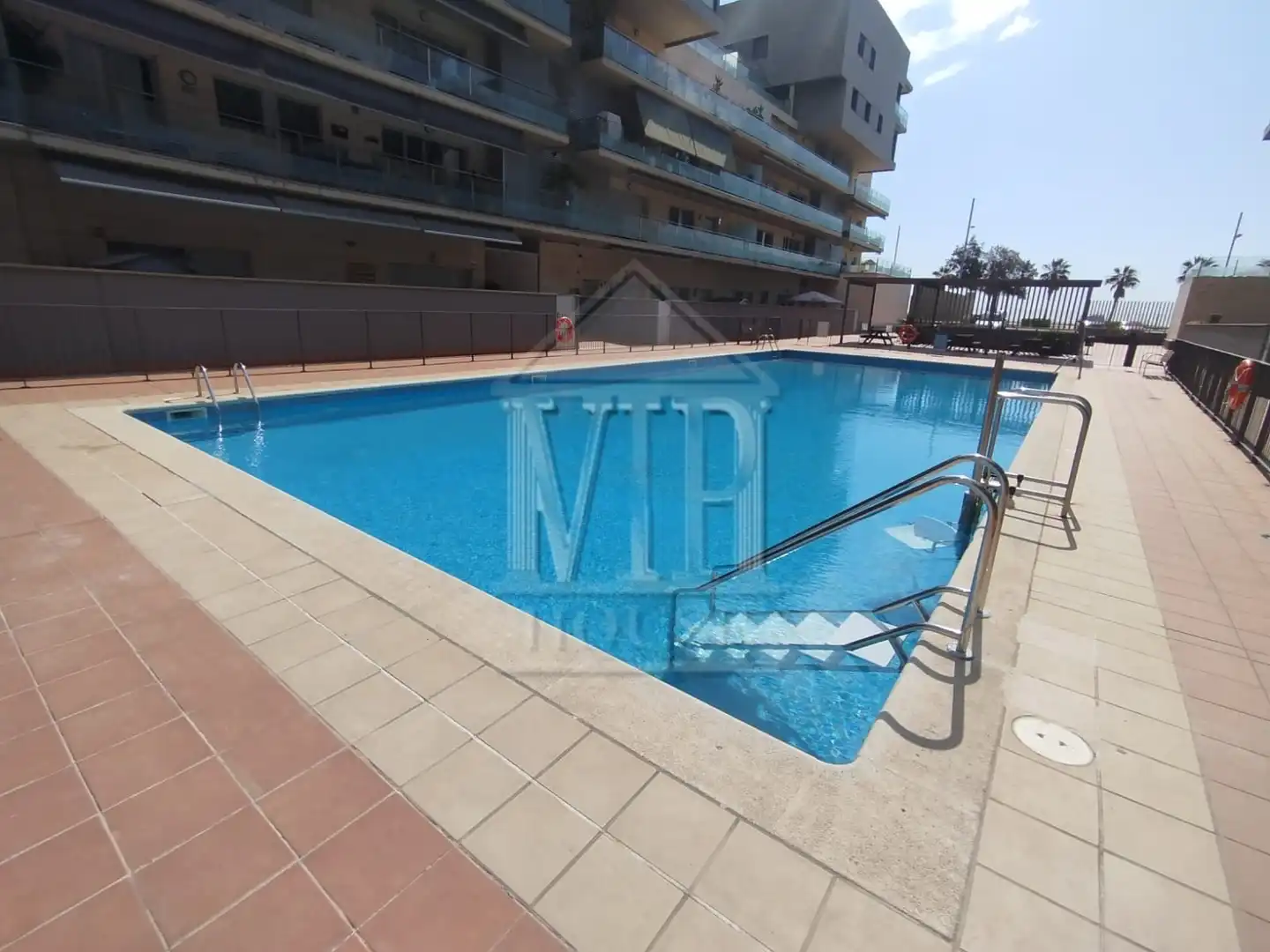 Swimming pool of Flat for sale in Badalona  with Air Conditioner, Heating and Furnished