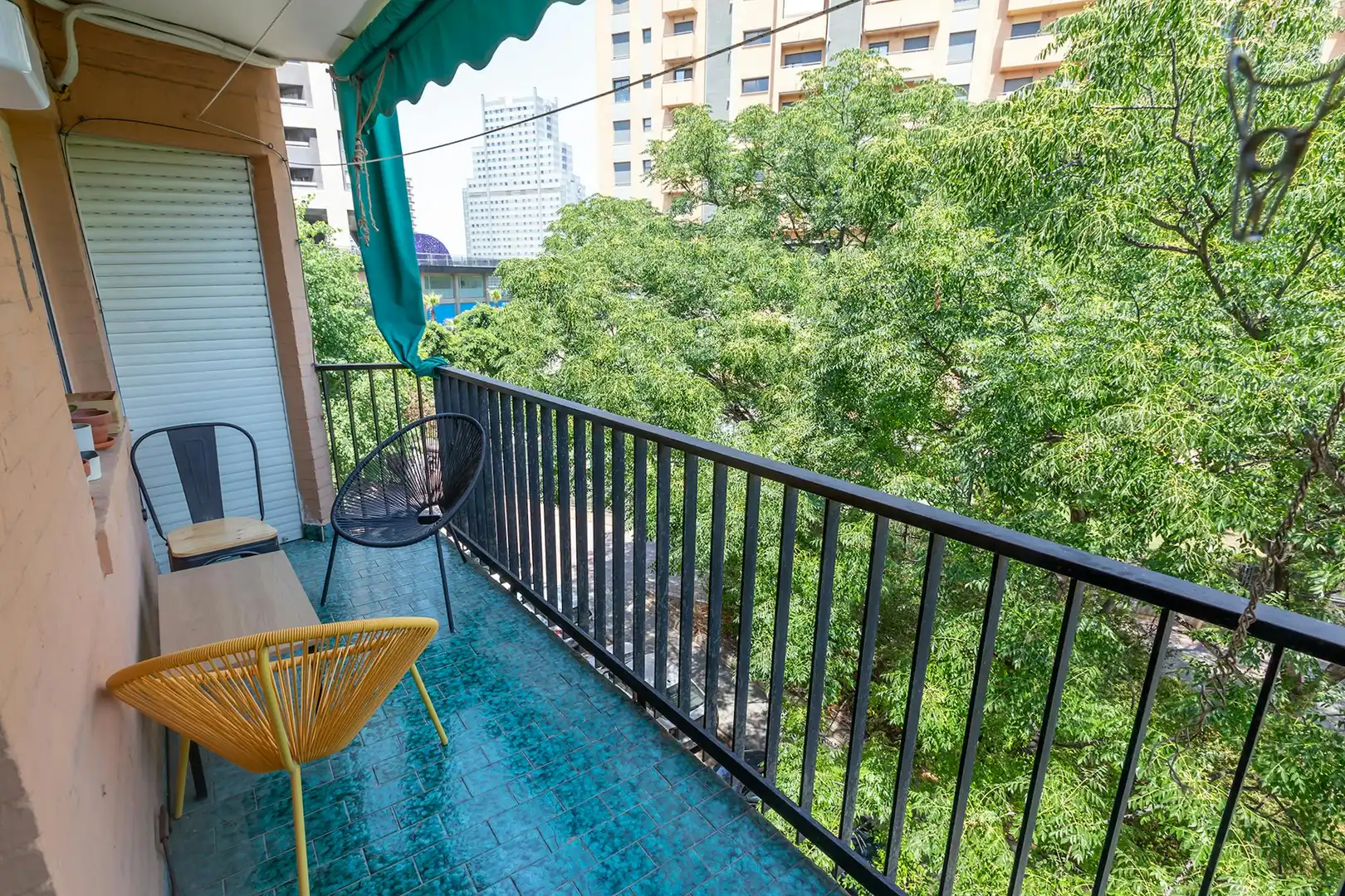 Balcony of Flat for rent in Valencia  with Air Conditioner, Heating and Furnished