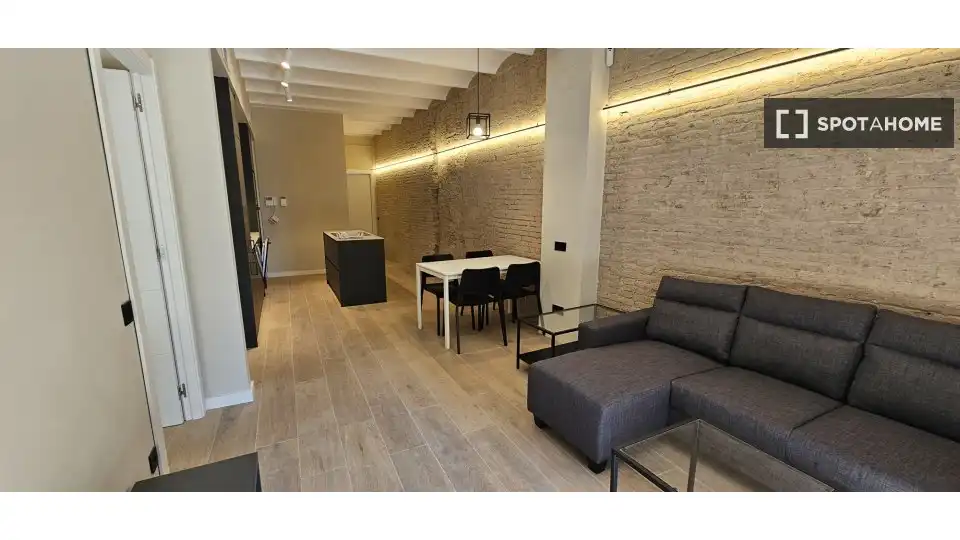 Living room of Flat for rent in Barcelona  with Air Conditioner, Heating and Furnished