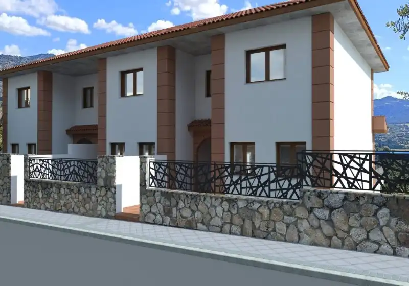 Vista exterior de Casa adosada en venda en El Espinar amb Calefacció, Jardí privat i Terrassa