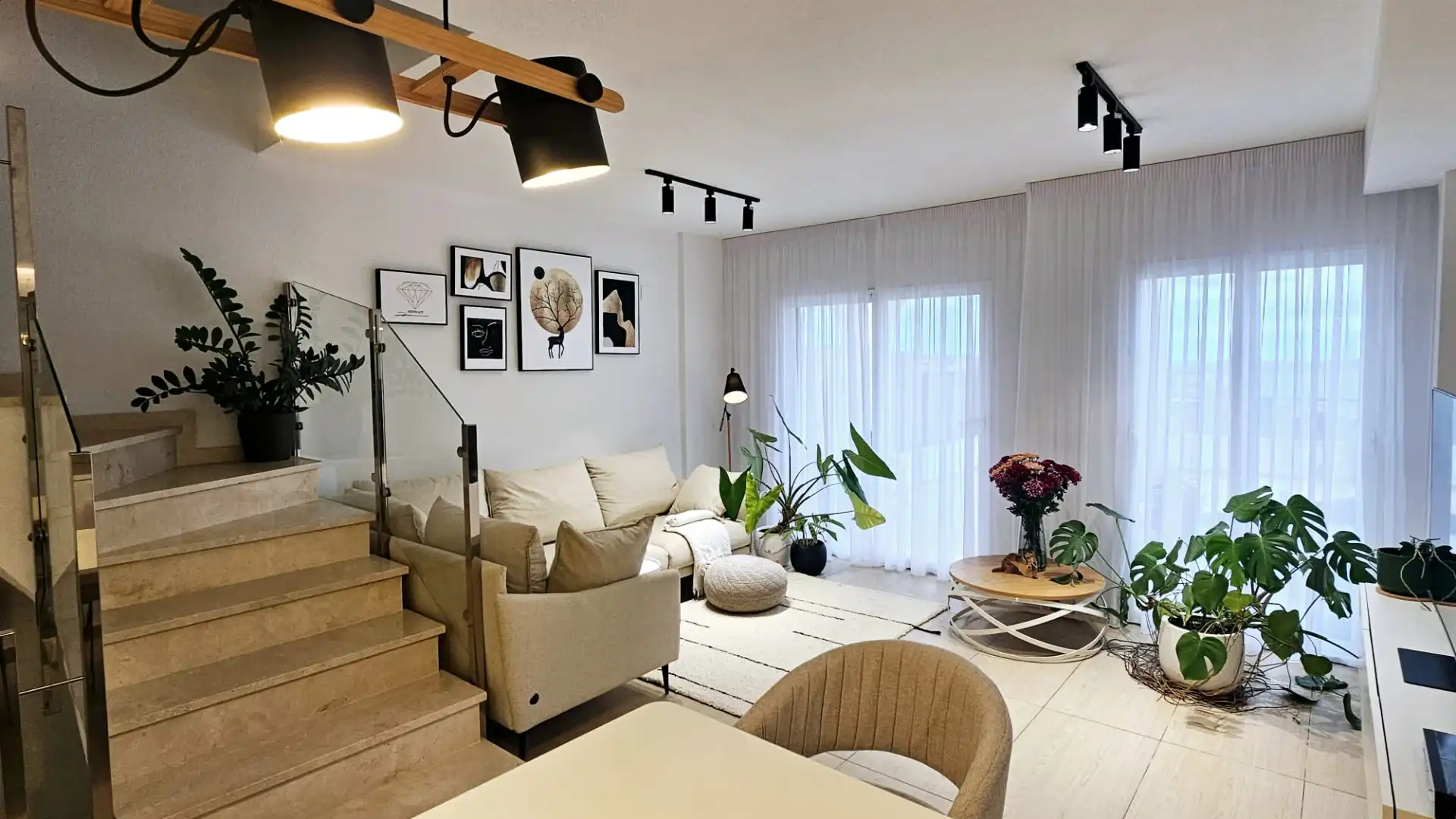 Sala de estar de Casa adosada en venta en Calpe / Calp con Aire acondicionado, Terraza y Amueblado