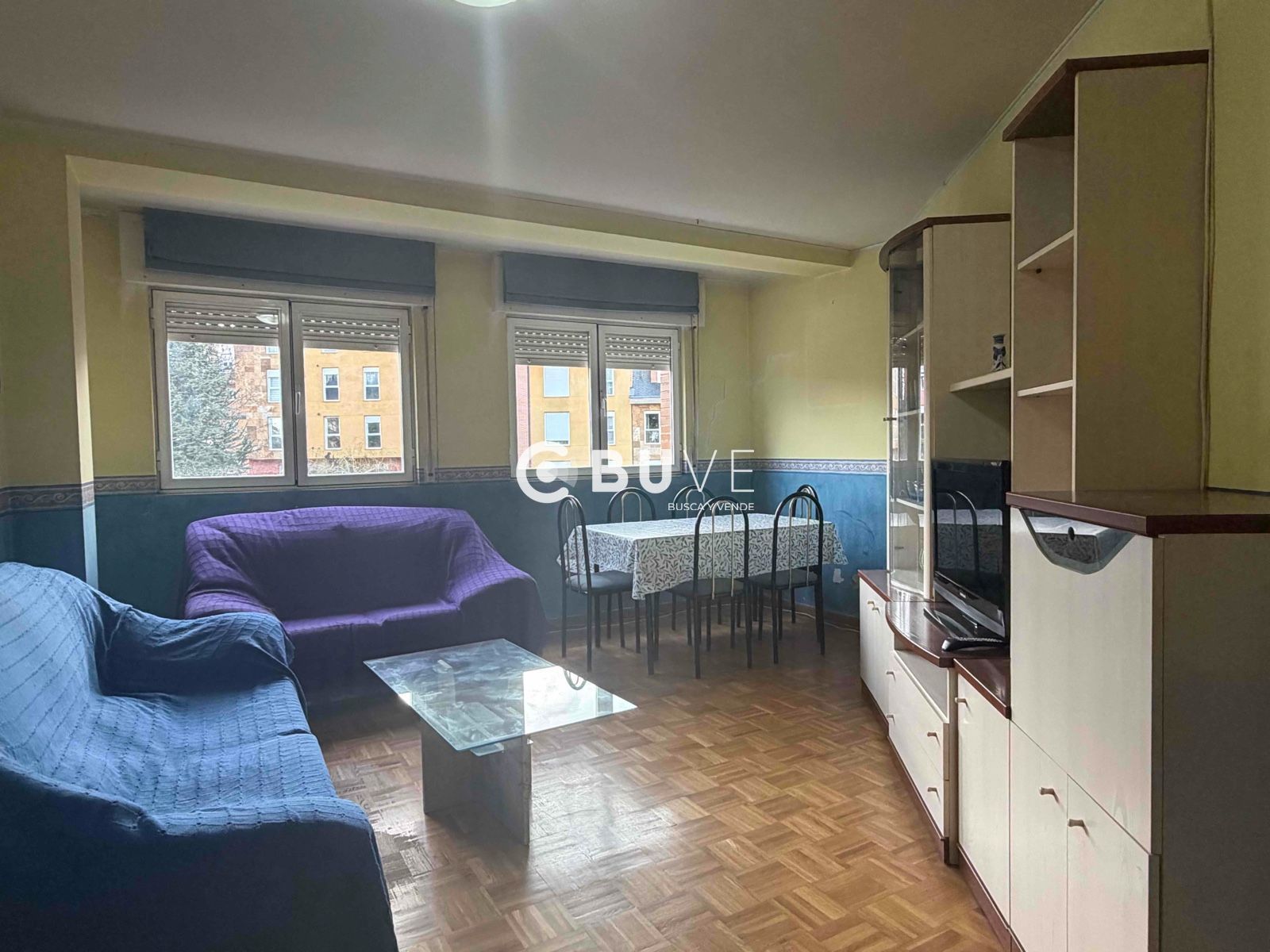 Sala d'estar de Pis en venda en Valverde de la Virgen amb Calefacció, Terrassa i Moblat