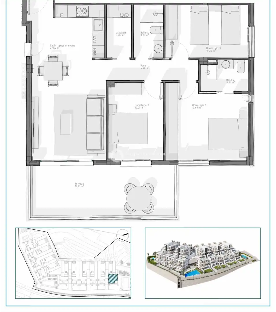 Schlafzimmer von Wohnungen zum Verkauf in Vera mit Heizung, Terrasse und Abstellraum