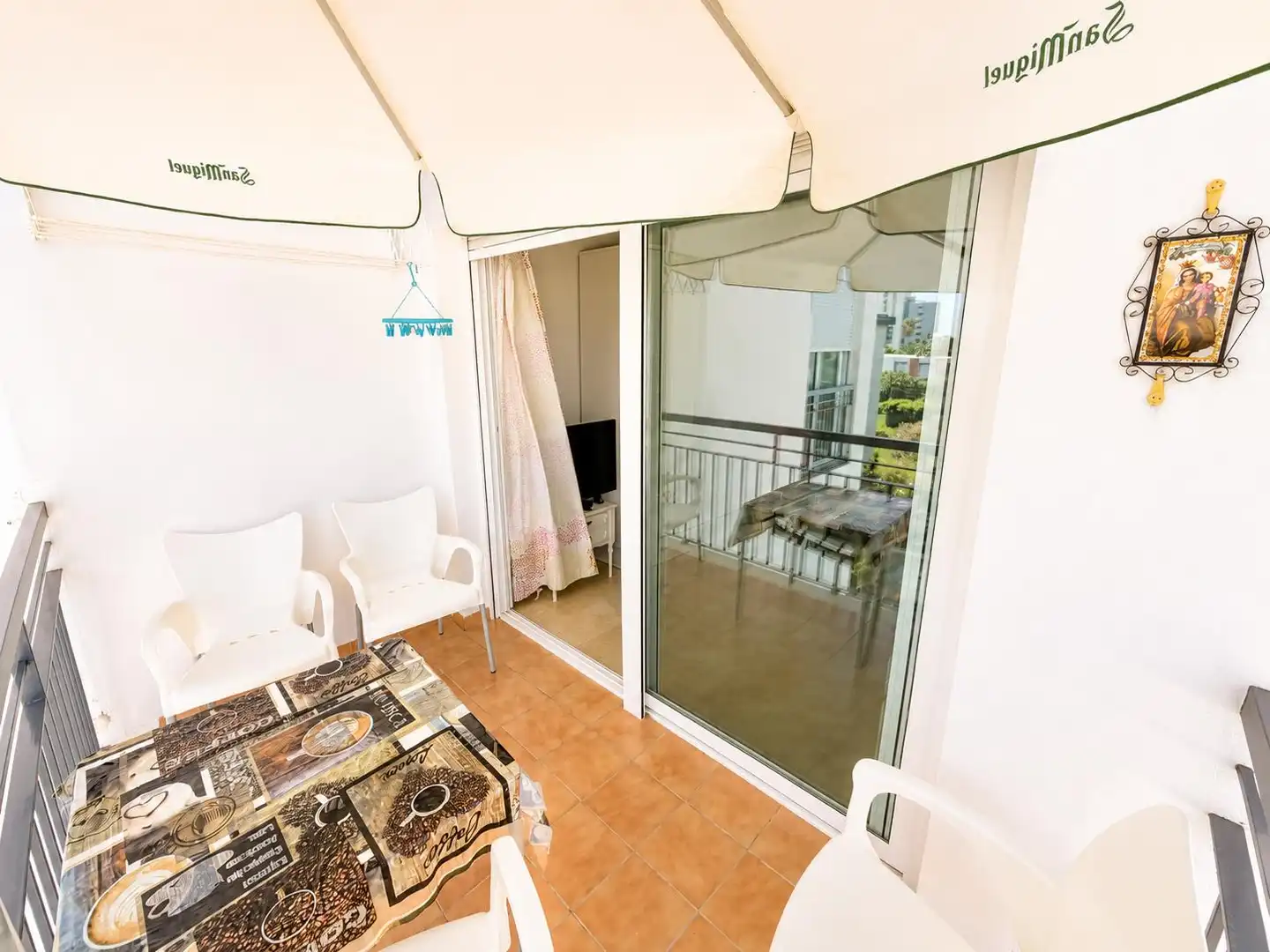 Balcony of Study for rent in Benalmádena  with Air Conditioner, Terrace and Furnished