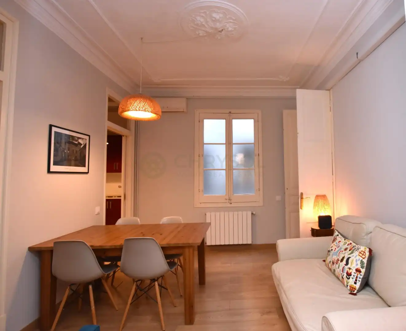 Wohnzimmer von Wohnung zum Verkauf in Barcelona mit Klimaanlage, Heizung und Parkett