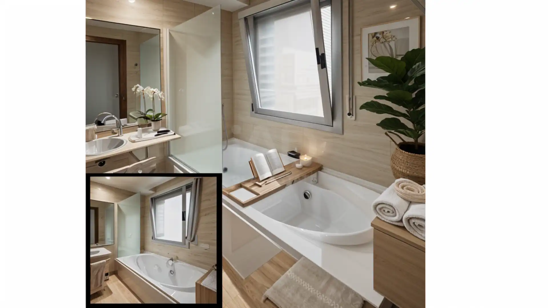 Badezimmer von Einfamilien-Reihenhaus zum Verkauf in Barcelona mit Klimaanlage, Heizung und Terrasse