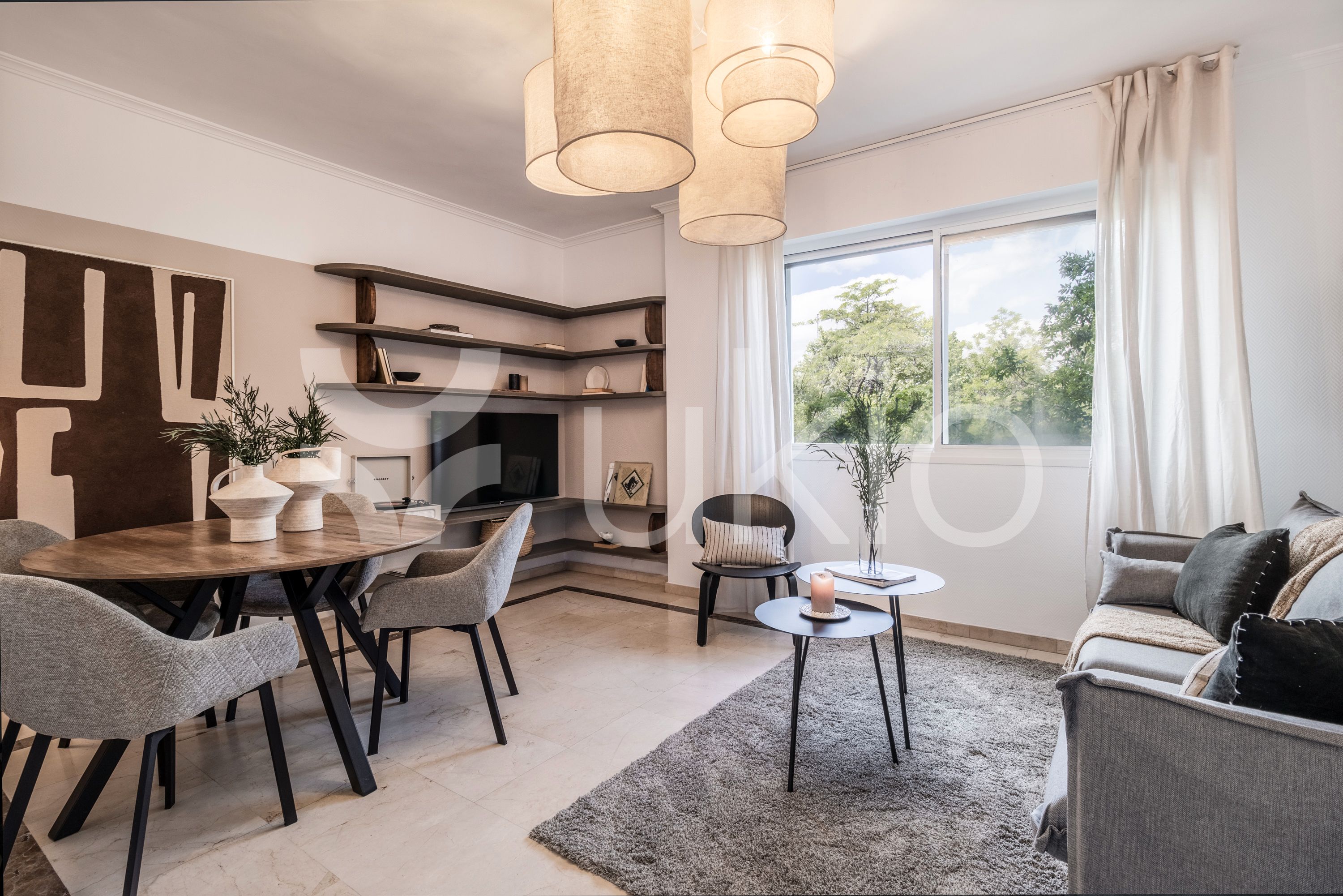 Living room of Apartment to rent in  Madrid Capital  with Air Conditioner, Heating and Furnished
