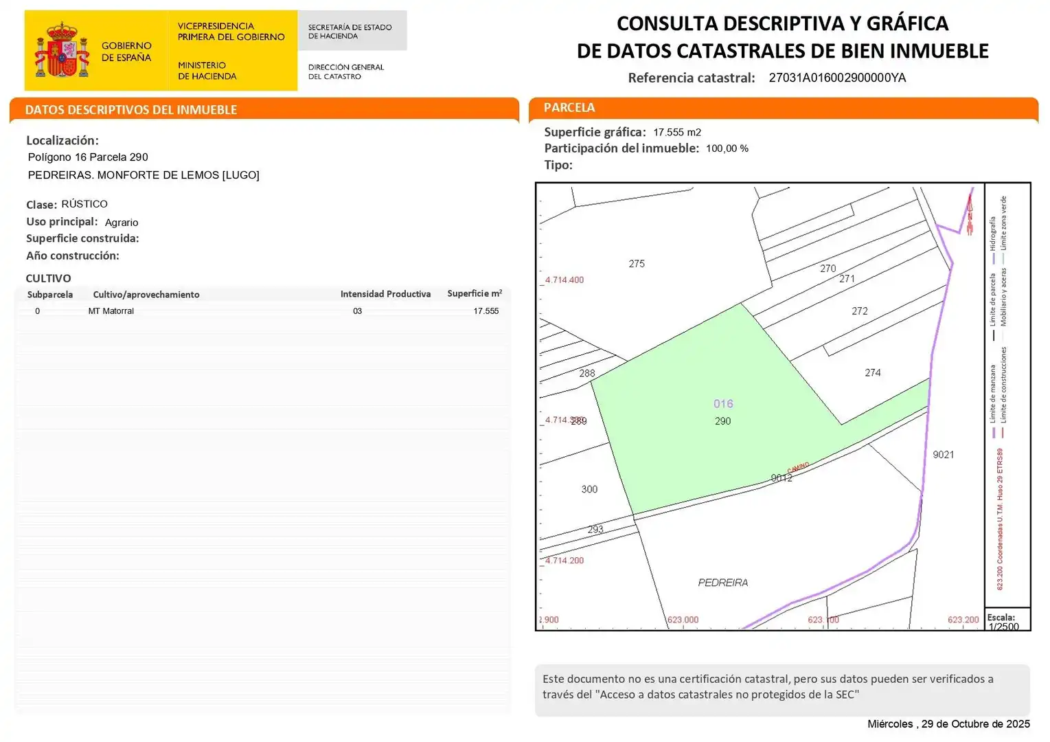 Terreno en venta en Polígono PEDREIRAS, Monforte de Lemos