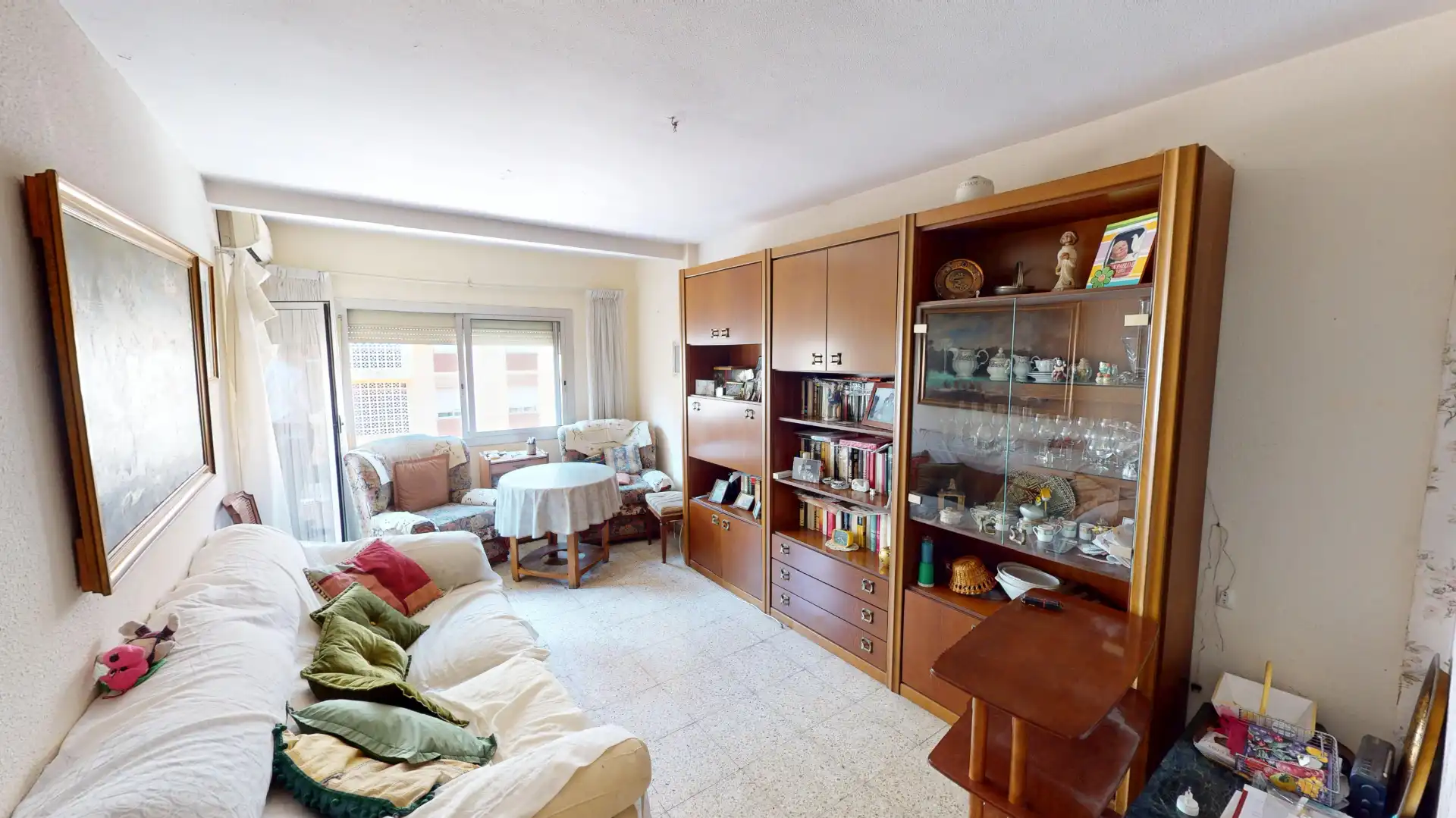 Living room of Flat for sale in Alicante / Alacant  with Air Conditioner, Furnished and Balcony