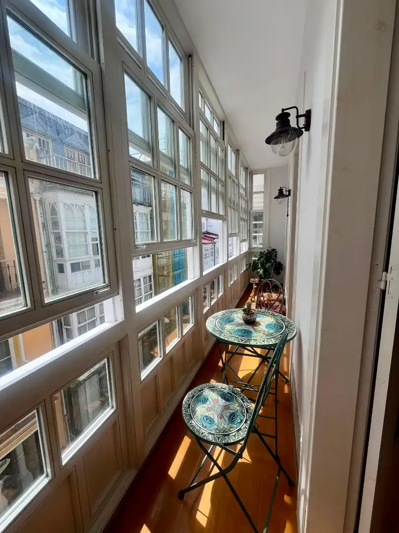 Balcony of Flat for rent in A Coruña Capital   with Heating, Parquet flooring and Storage room