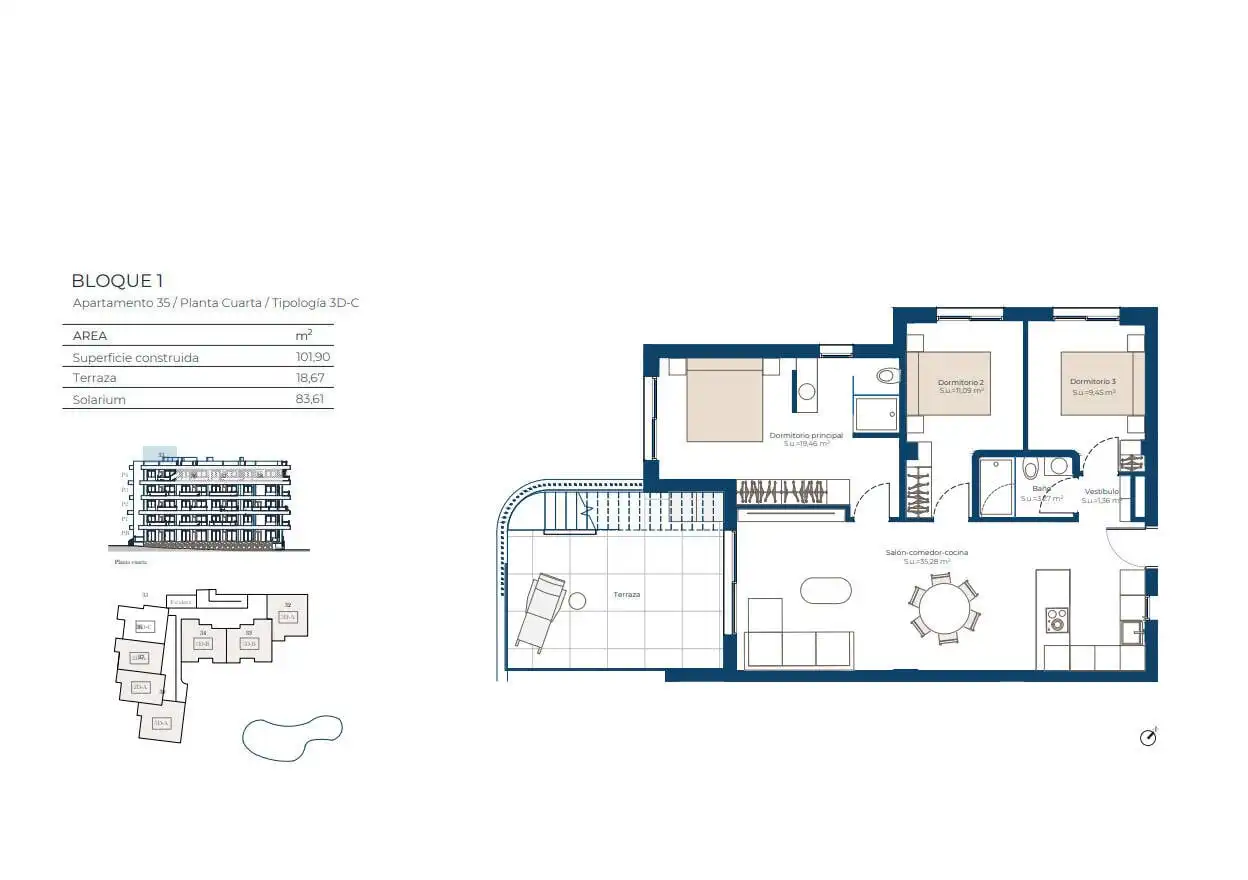Apartament amb terrassa en venda a Campo de Murcia, imagen 11