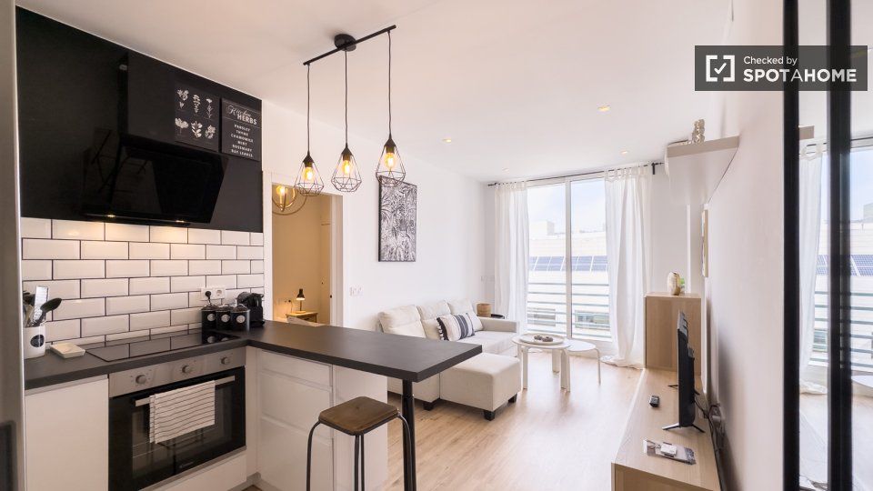 Kitchen of Flat to rent in  Barcelona Capital  with Air Conditioner, Heating and Furnished