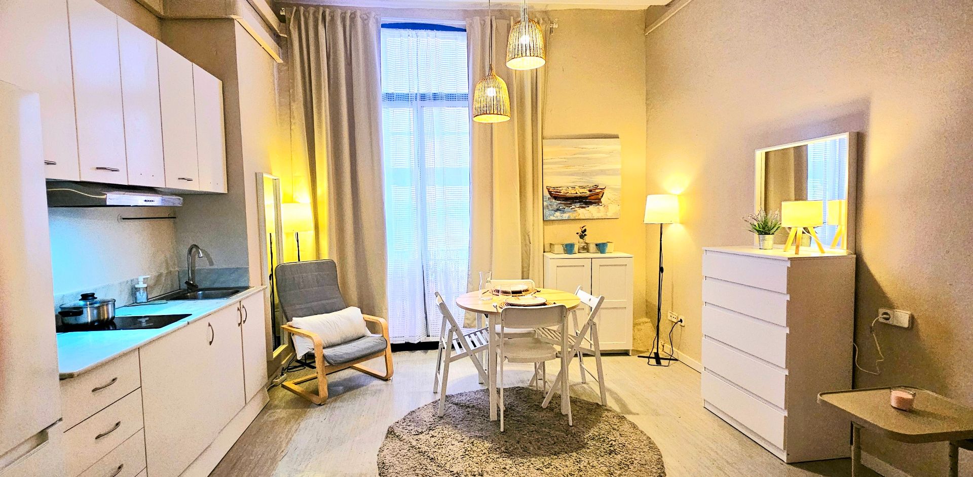 Schlafzimmer von Wohnung zur Miete in  Barcelona Capital mit Parkett, Möbliert und Waschmaschine