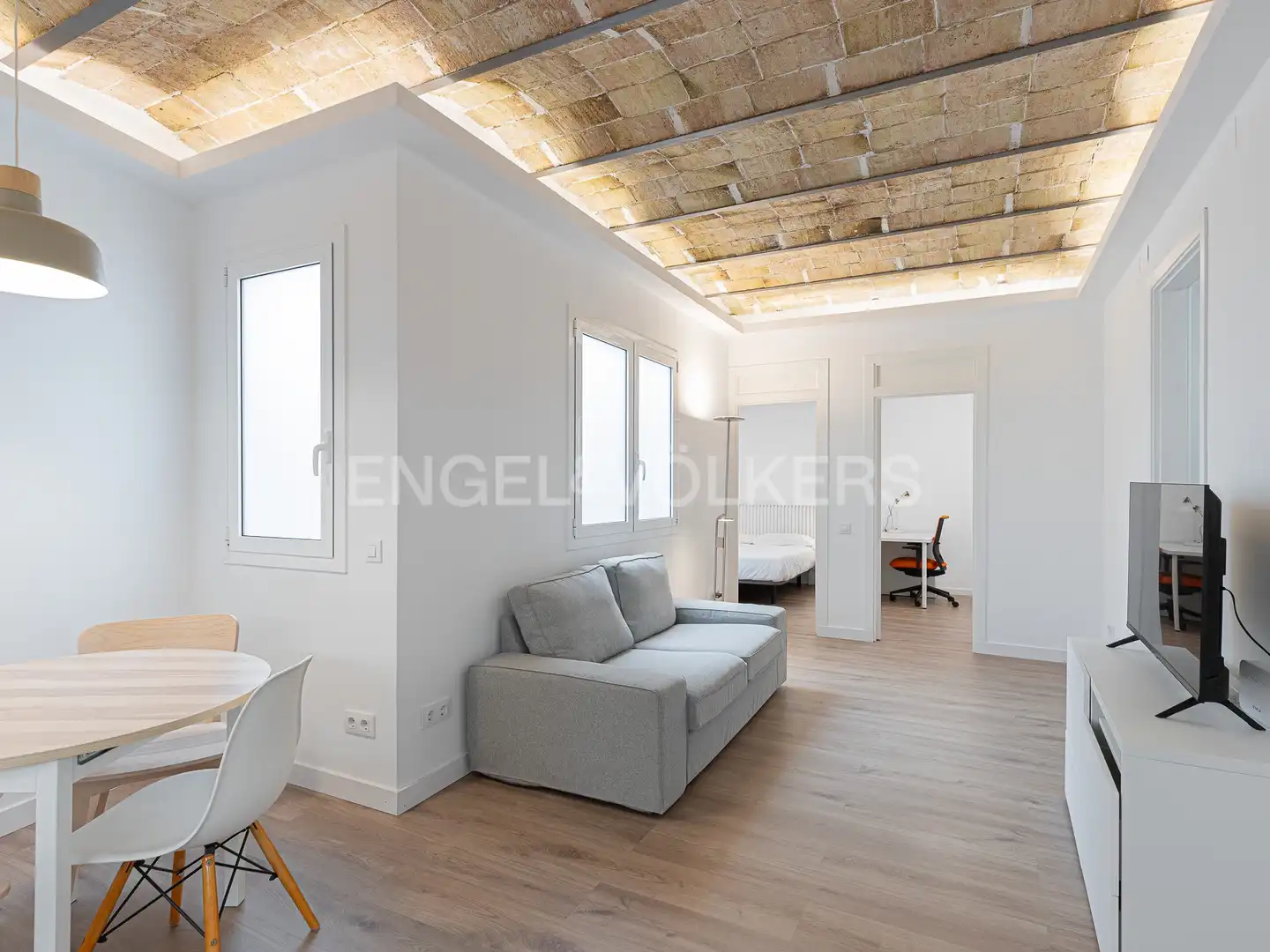 Living room of Flat for rent in Barcelona  with Air Conditioner, Heating and Furnished