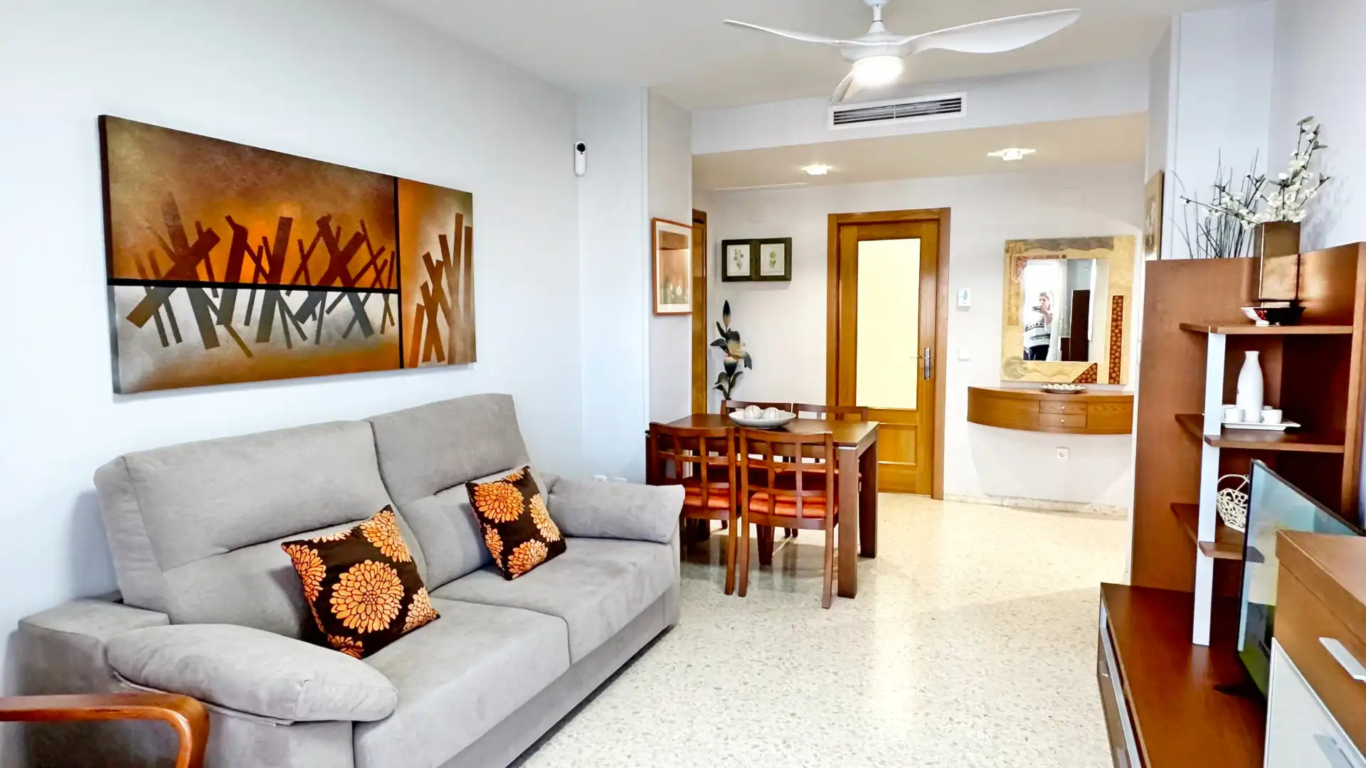 Sala de estar de Apartamento de alquiler en Gandia con Aire acondicionado, Calefacción y Terraza