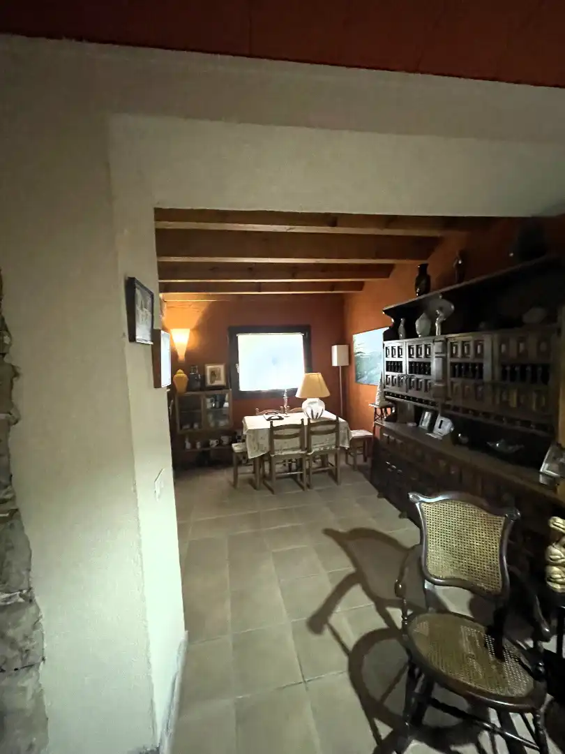 Menjador de Finca rústica en venda en Mieres (Girona) amb Calefacció, Parquet i Terrassa