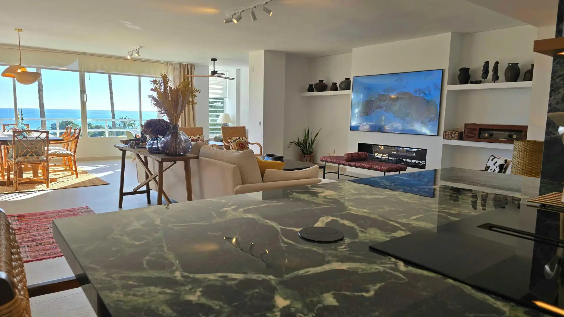 Living room of Apartments for rent in Marbella  with Air Conditioner, Heating and Furnished
