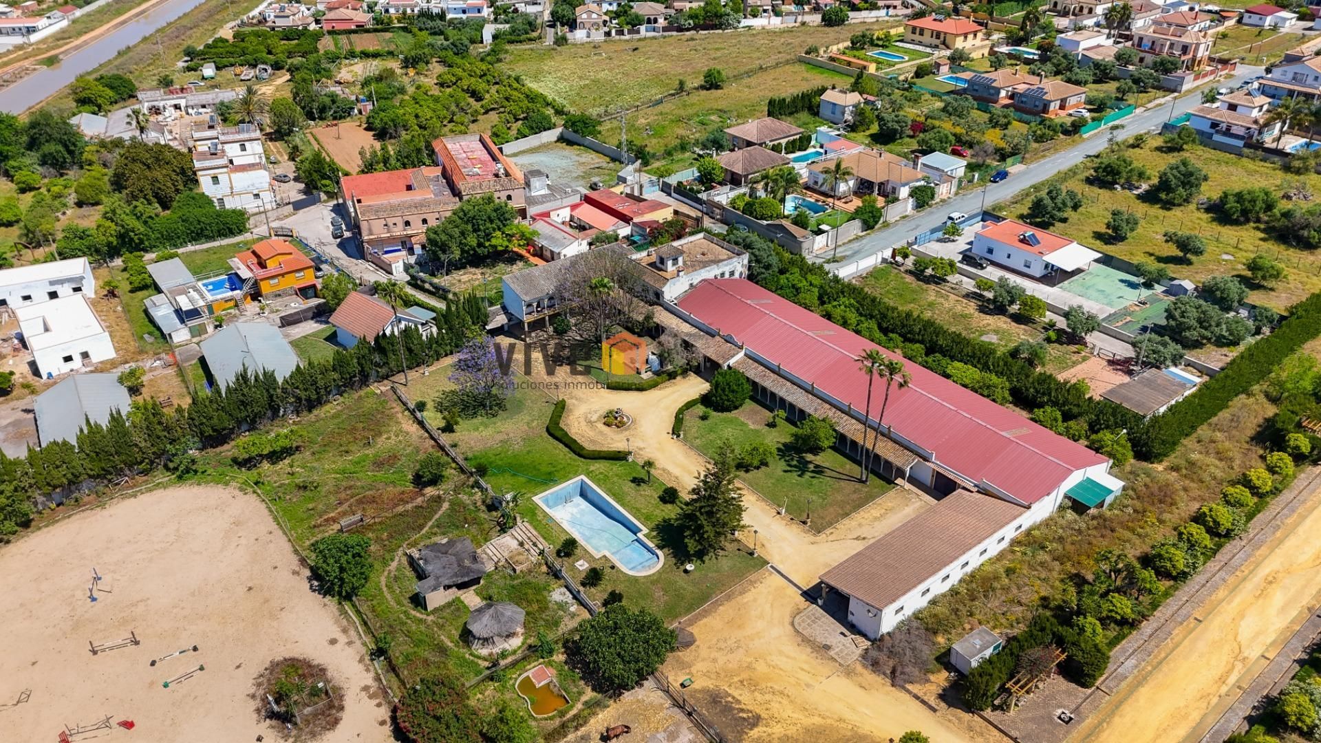 Vista exterior de Finca rústica en venda en Dos Hermanas amb Calefacció, Jardí privat i Terrassa