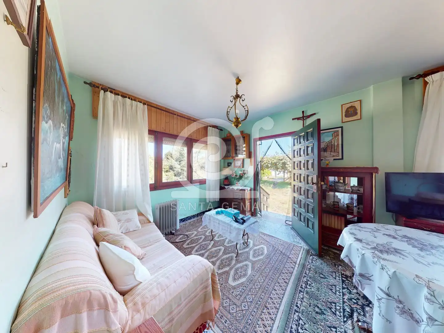 Sala de estar de Casa o chalet en venta en Cambre  con Jardín privado, Trastero y Amueblado