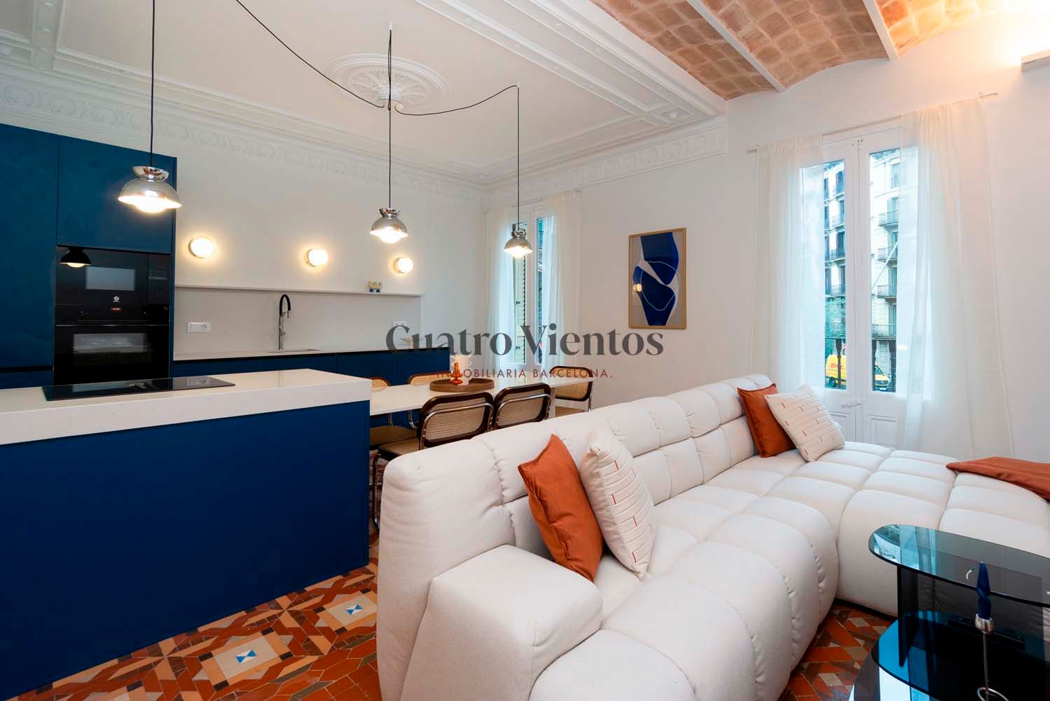 Living room of Flat to rent in  Barcelona Capital  with Air Conditioner, Heating and Furnished