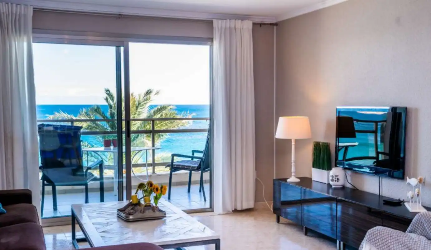 Sala de estar de Apartamento en venta en Calpe / Calp con Aire acondicionado, Calefacción y Jardín privado