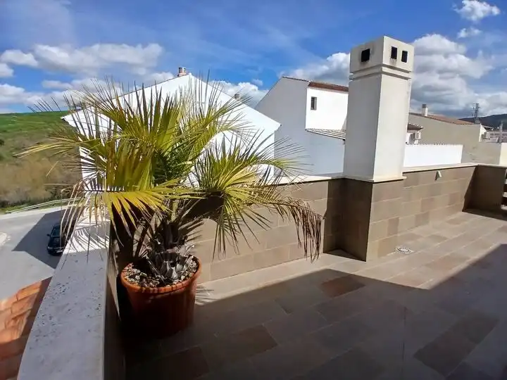 Terraza de Casa o chalet de alquiler en Casabermeja con Aire acondicionado, Jardín privado y Piscina