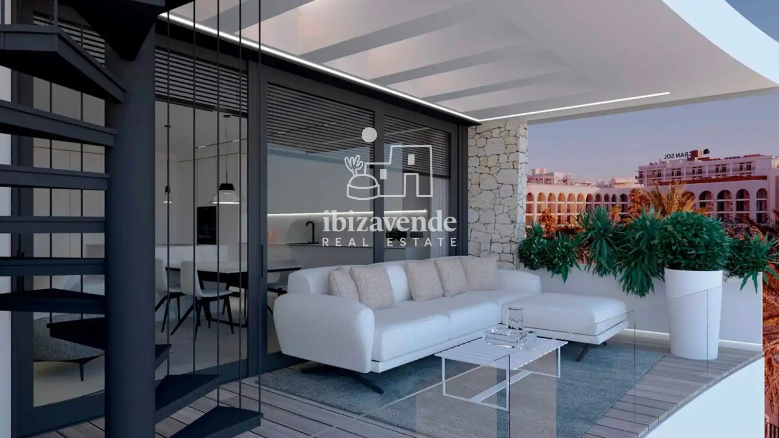 Terrace of Flat for sale in Sant Antoni de Portmany  with Heating, Terrace and Swimming Pool