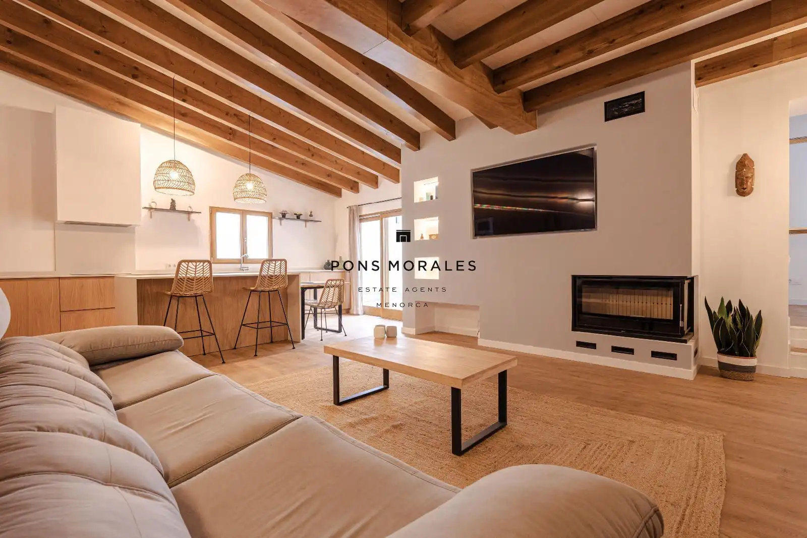 Wohnzimmer von Wohnung zum Verkauf in Ciutadella de Menorca mit Klimaanlage, Heizung und Terrasse