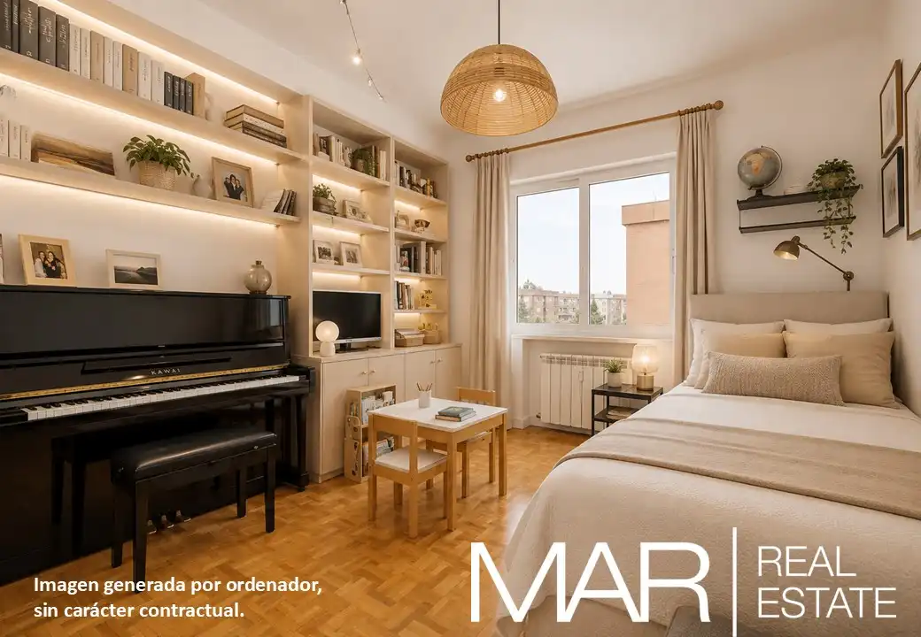 Bedroom of Flat for sale in Madrid  with Air Conditioner, Heating and Storage room