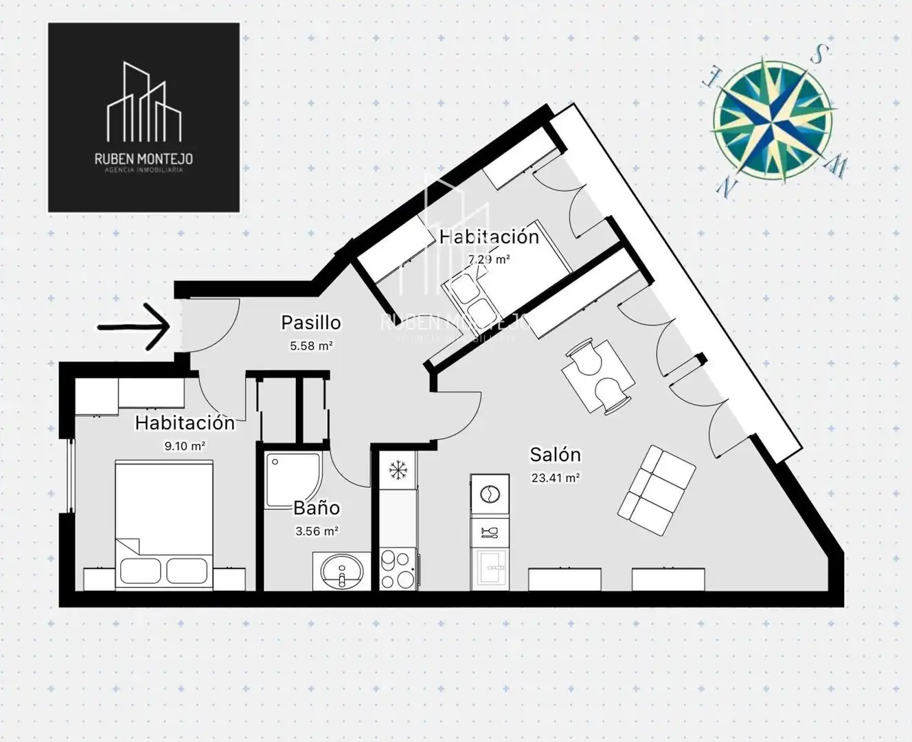 Wohnung zur Miete in Villamayor mit Heizung, Terrasse und Möbliert