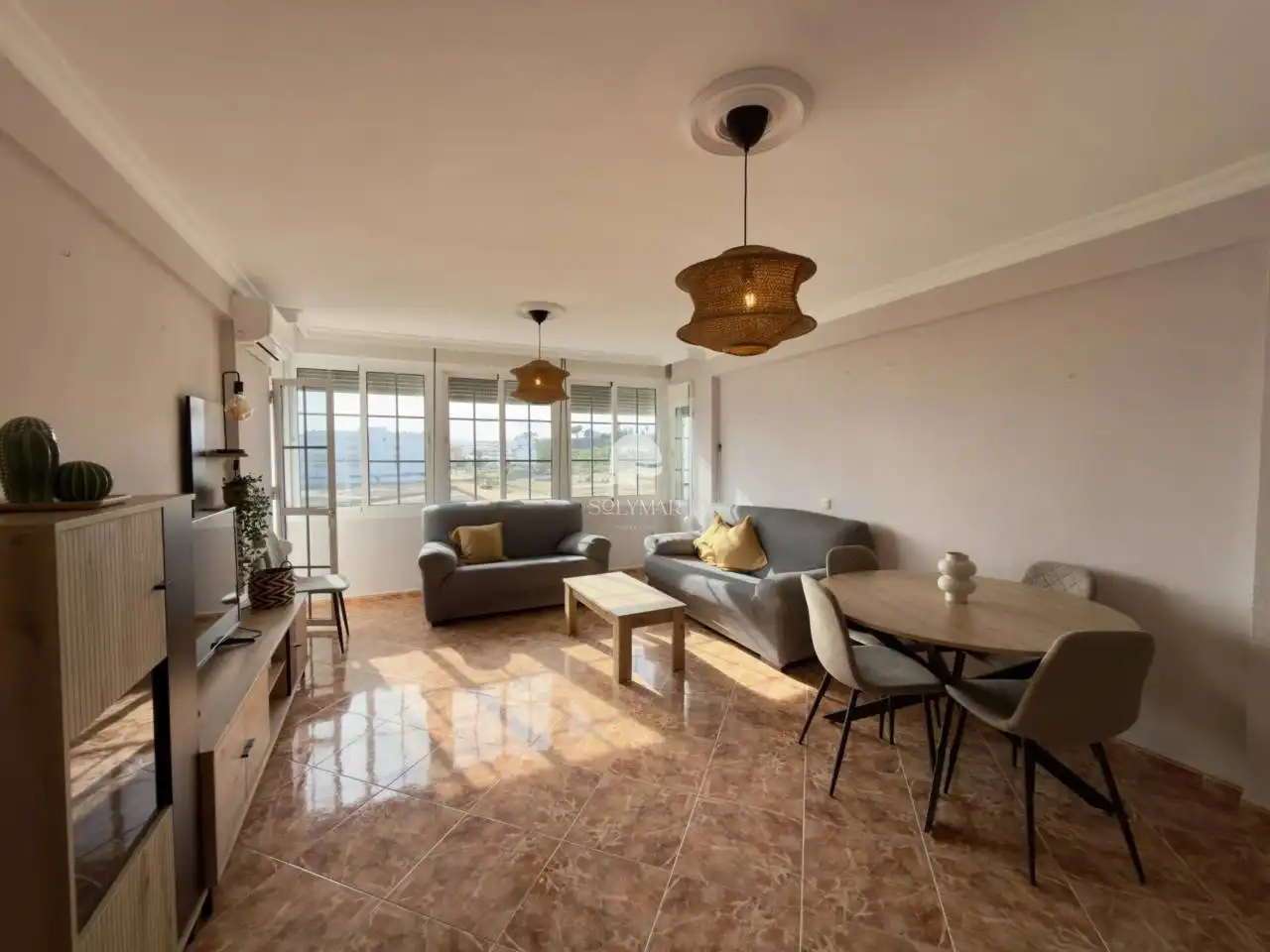 Living room of Flat for rent in Vélez-Málaga  with Air Conditioner, Furnished and Balcony