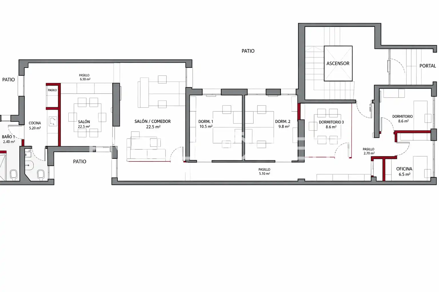 Appartamento con terrazza in vendita a General Díaz Porlier, imagen 19