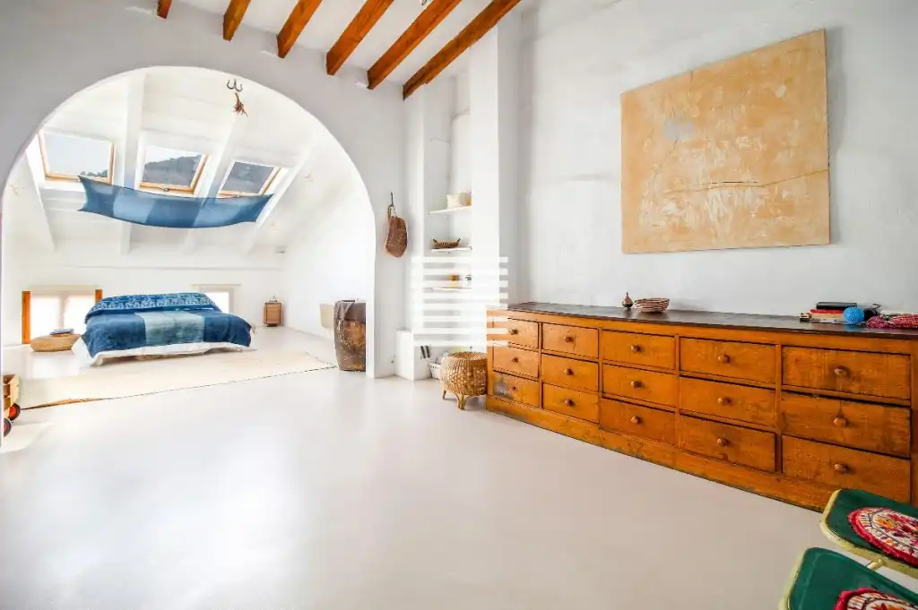 Sala de estar de Casa adosada en venta en Pollença con Aire acondicionado y Amueblado