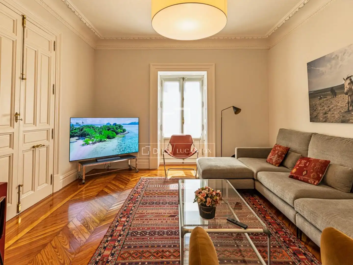 Sala d'estar de Pis de lloguer en Madrid amb Aire condicionat i Moblat