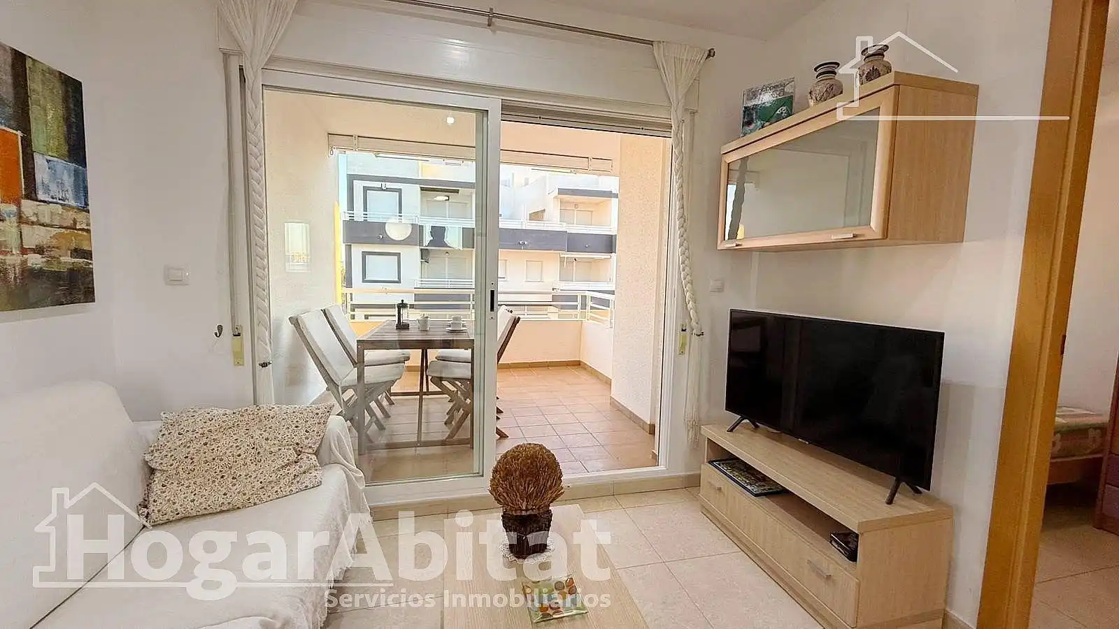 Living room of Flat for sale in Piles  with Private garden, Terrace and Furnished