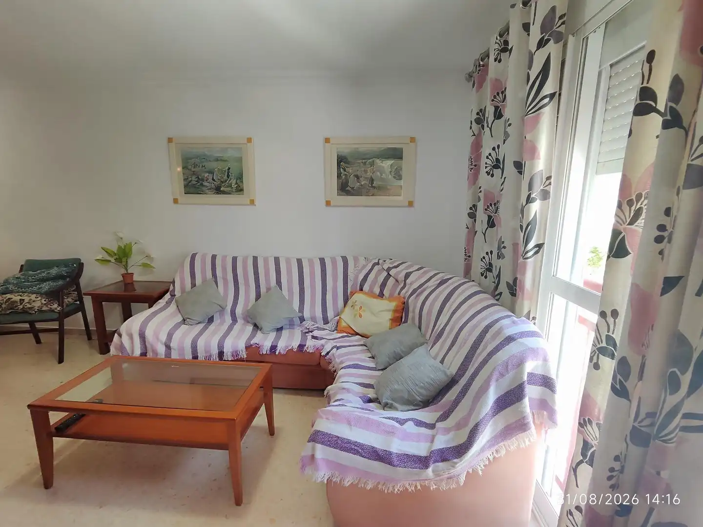 Sala de estar de Piso de alquiler en Málaga con Aire acondicionado, Terraza y Amueblado