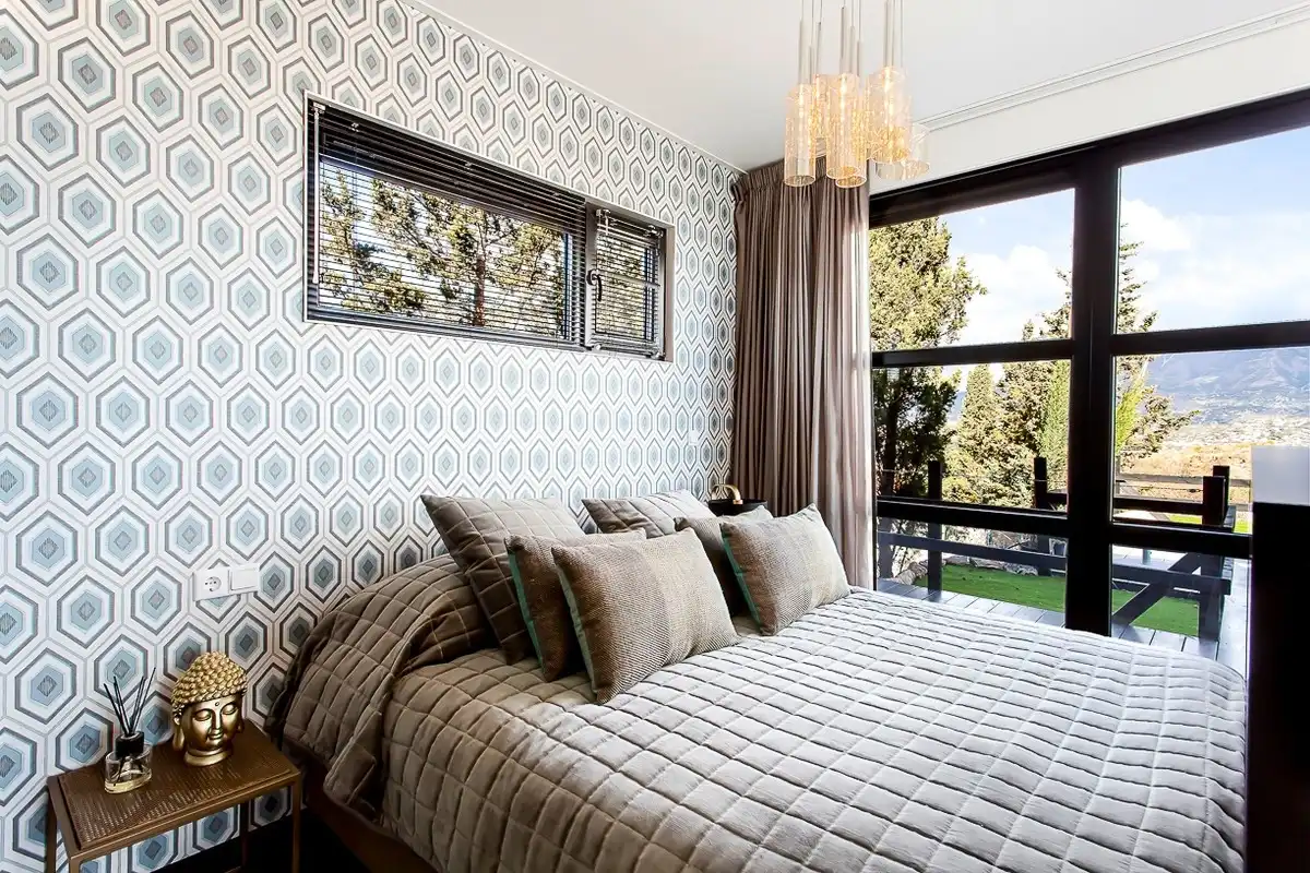 Schlafzimmer von Erdgeschoss zum Verkauf in Mijas mit Klimaanlage, Terrasse und Schwimmbad